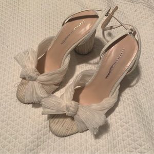 Loeffler Randall Camellia Pearl Sandal Bow Heels White